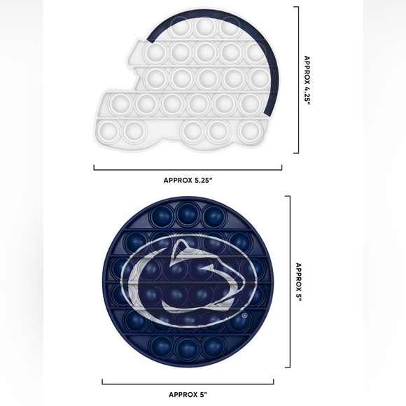 New NCAA Penn State Helmet and Circle Lion Pop its ~ 2 Pack - Picture 2 of 4